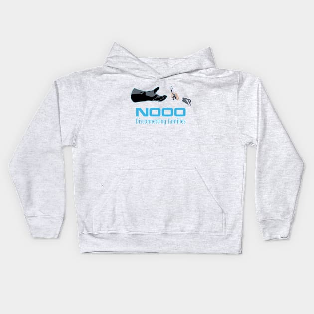 "nooo" logo parody-disconnecting families meme-geek and movie lovers humor Kids Hoodie by ntesign